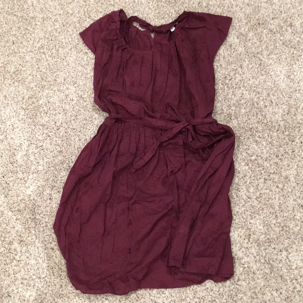 Maroon Cap Sleeve Dress